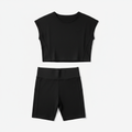 Black Biker Short Set